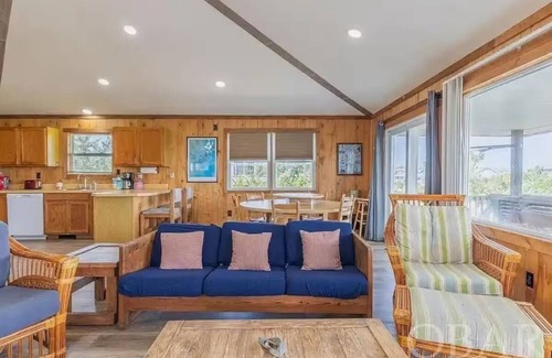 Sea Oats House | Semi oceanfront 4 bedroom home in Salvo! It’s pet friendly. Walk to the beach.