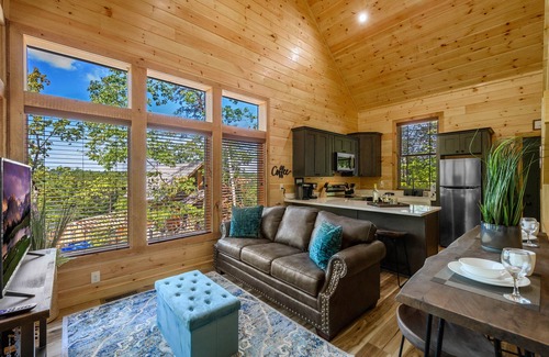 Pigeon Forge Cabin | SeptSale CuteCottageNearPF/Island Hottub GameRoom 2BedSleeps5-6Arcade&Air Hockey
