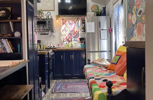 Sweetwater House | “SERENDIPITY” a boho inspired tiny home on wheels in country setting