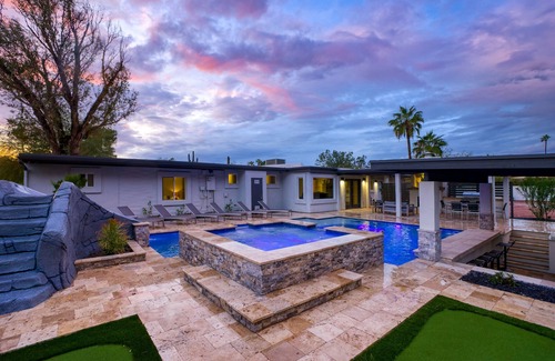 Shea North Estates House | Serene 7BR Oasis: Pool with Tranquil Ambiance