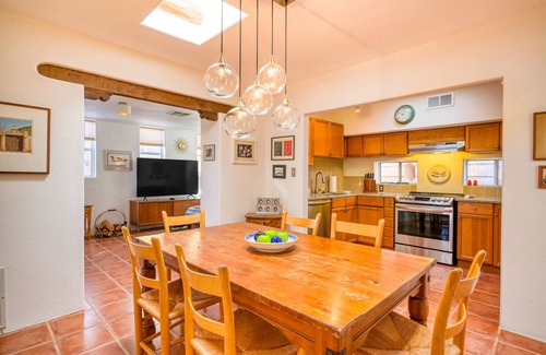 Santa Fe House | Serene dog-friendly home with wood stove, washer/dryer, patio, deck, & WiFi