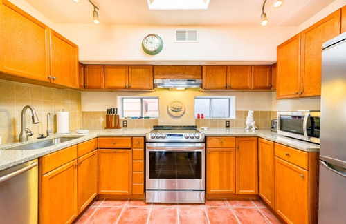 Santa Fe House | Serene dog-friendly home with wood stove, washer/dryer, patio, deck, & WiFi
