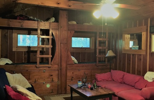 Barryville Cabin | Serene Waterfront Log Cabin on 1 Wooded Acre with NEW REDUCED RATES FOR 2024!