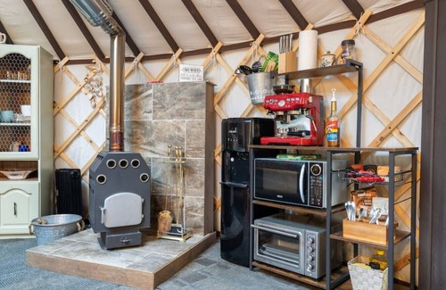 Bragg Creek RV Rental | "Shanti Yurt" with private hot tub in Bragg Creek