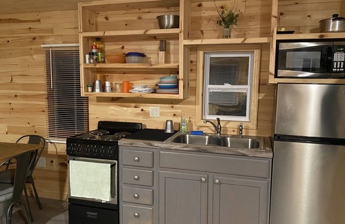 Grayling Cabin | Shelly J Cabin at Kin Cabins w AC, fireplace, canoe