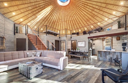 Stanley RV Rental | Shenandoah Yurt: Hot Tub~Wood Stove~WiFi~EVcharger