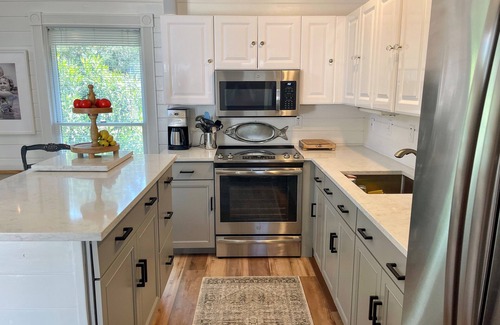 Ocracoke House | Shrimp House: New England coastal style cottage, unique layout.