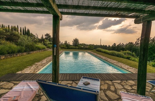 Castellina in Chianti Villa | Single-level Villa, panoramic position, AC, 6x16m private Pool, Whirlpool & Spa