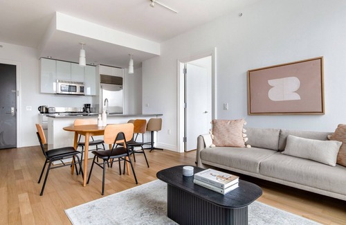 Hell's Kitchen Apartment | Sleek Midtown West 2BR w/ Gym & W/D, nr Hudson River Park, by Blueground