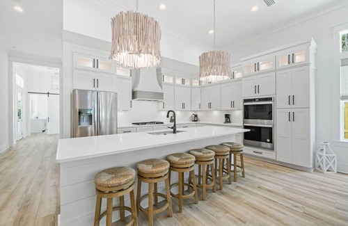 San Juan House | Sleeps 34! 2 Homes, Private Pools, Firepit, Golf Cart, Walk to Beach | Seagrove