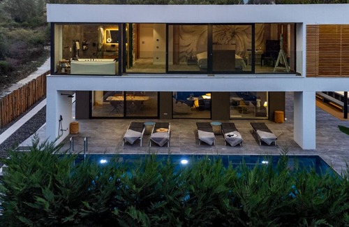Potamos Villa | Smart, Luxury Villa with Jacuzzi, private pool, garden for relaxing getaway close to Corfu Town