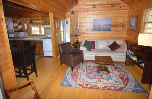 Northport House | Snuggle up at this 2 bedrm log cabin in Northport. Fireplace. Close to town.
