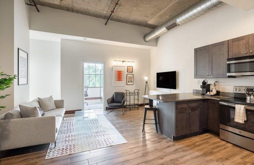 West Poplar Apartment | Sosuite | 2BR Apt w Balcony, W/D, Gym, On-Site Bar