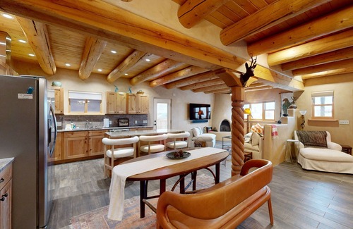 El Prado House | Southwestern home with hot tub, mountain views, & ping pong
