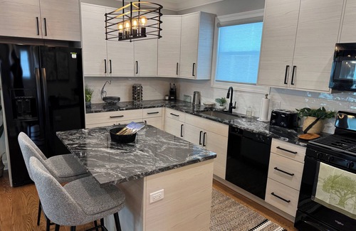 Oak Park Apartment | Space&style New rehab, first flr + bsmt of duplex, driveway prkng, walk to train