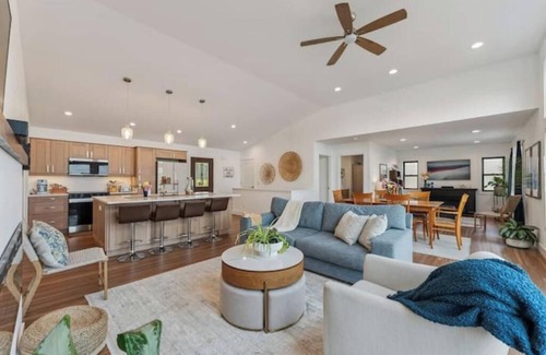 New Lisbon House | Spacious 5BR Lakefront Retreat with Kayaks, Private Beach, Arcade, and Firepit