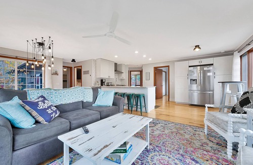 Empire House | Spacious, airy home near Little Glen Lake with gas grill, deck, and new firepit