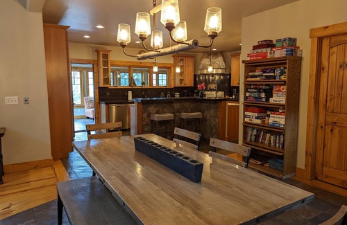 Warrior's Mark House | Spacious Breck Home - Walk to Town, Hot Tub, Pool Table, Decks, Kid/Pet Friendly