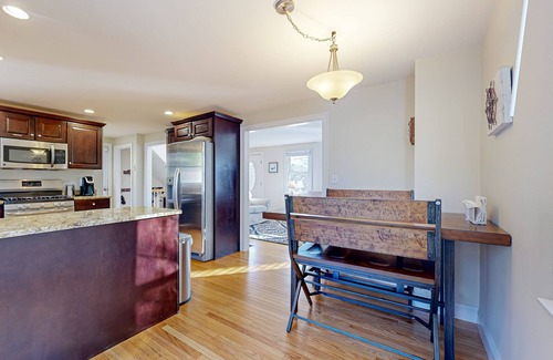 Mashpee House | Spacious home close to Peters Pond Beach with porch, AC, W/D, & water view