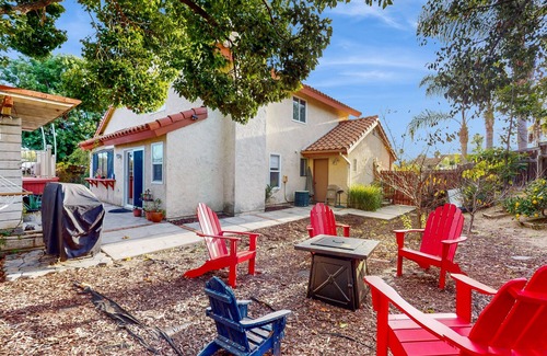 Guajome House | Spacious home in a great location with firepit, grill, games, AC, & smart TVs