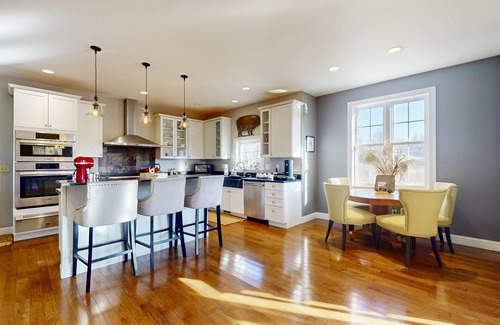 South Burlington House | Spacious home near skiing with game room, pizza oven, alfresco dining, & firepit