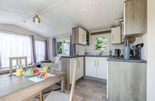 Longnor House | Spacious modern one-bedroom caravan exclusively for two adults with hot tub.