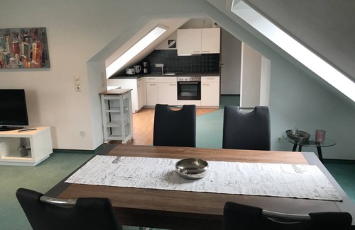 Rottingen Apartment | Spacious, modern vacation apartment (53 sqm) in a quiet location with panoramic views over the Tauber Valley