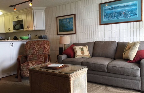 Punaluu Condo | Spacious one bedroom condo on a white sandy beach!