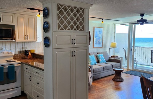 Punaluu Condo | Spacious one bedroom condo on a white sandy beach!