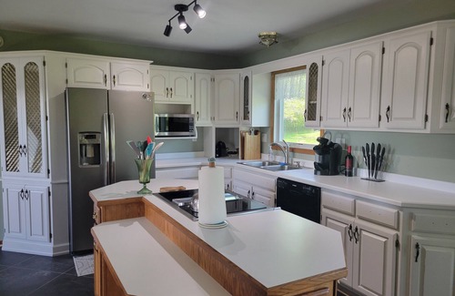 Hancock House | Spacious, pet-friendly home in Hancock Twp. Includes indoor sauna!