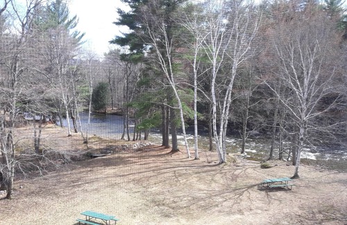 North Woodstock Condo | Spacious studio with a beautiful Pemi river view.