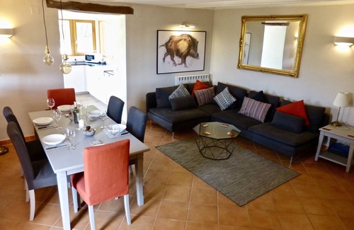 Porchia House | Spectacular views across the pool to mountains and historic village.