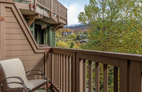 Stowe Area Apartment | Spruce Peak Studio overlooking Village Ski In/Ski Out. Breweries, MTB, Hiking