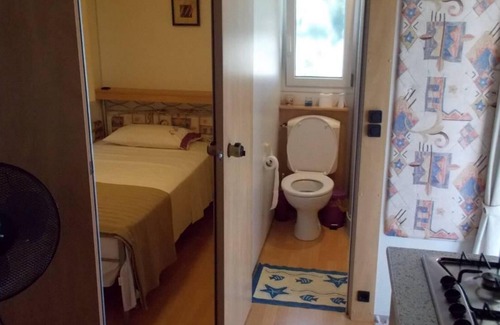 Lakkopetra House | Stationary caravan directly at the sea, garden, BBQ | Achaia, Peloponnese