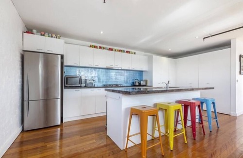 Collingwood North Apartment | StayCentral - Fitzroy Converted Warehouse Penthouse - Rose St, Fitzroy - 2 Bedrooms, 2 Beds, 1 Bathrooms, 1 secure undercover parking spot and 1 permit for street parking.