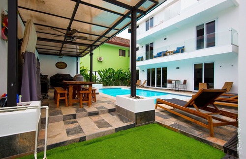 Playa Hermosa House | Steps from beach with private pool, rooftop terrace & swim up bar beach club!
