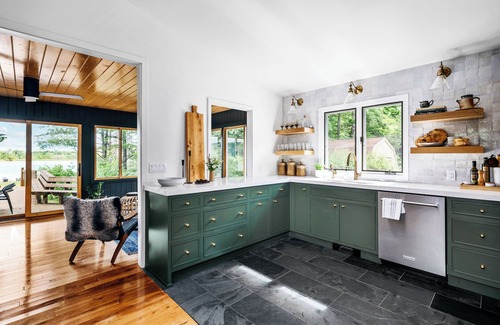 Omena Cottage | Stillwater Cottage - lakefront with chefs kitchen, fireplace, firepit