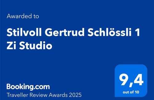 St. Gallen Apartment | Stilvoll Gertrud Schlössli 1 Zi Studio