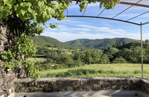 Aubignas House | Stone barn in the middle of fields, village of Aubignas, Ardèche