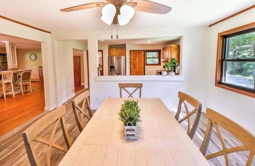 Jewett Center House | Stream-Side Atrium House w/Pool Table & 4 Cozy Efficiency Units