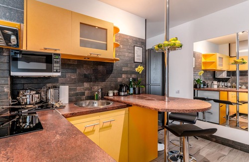 Zemgale Suburb Apartment | Studio with charmic electric fireplace for a romantic getaway