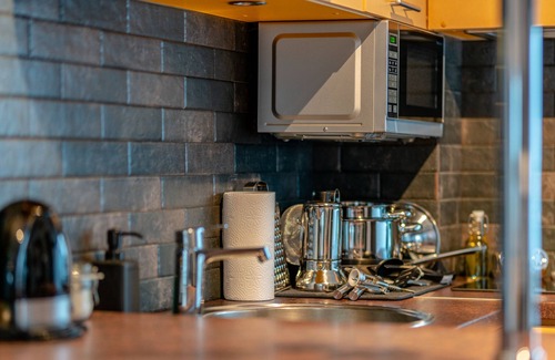 Zemgale Suburb Apartment | Studio with charmic electric fireplace for a romantic getaway