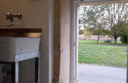 Bribaudon House | Stunning Stone Barn with Gallery Bedroom, Shared Swimming Pool & Games Barn