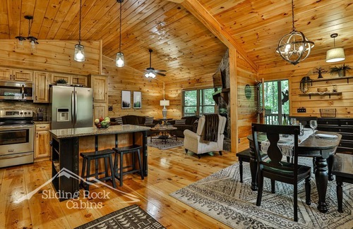 Aska Cabin | Stunning, 2/2, hot tub, fenced, pet friendly, paved roads, WIFI, ADULT ONLY.