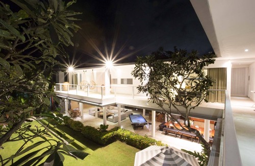 Jimbaran Bay Villa | Stunning 2-story modern white beach villa, Jimbaran Bay, Bali