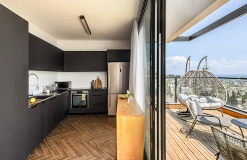 Haifa Apartment | Stunning 2BR Apartment with Ocean View in the City