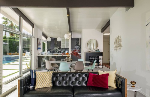 Twin Palms House | Stunning 4 bed/3 bath/Twin Palms/MCM Masterpiece with Pool/Spa/Fire Feature