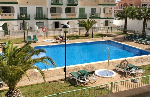 Caleta de Fuste Apartment | STUNNING ART DECO 'GAUDIA' COMPLEX REFURBISHED POOLSIDE DUPLEX APARTMENT