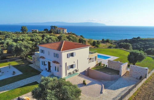 Skala Villa | Stunning, Luxury Villa with Panoramic Views of the Ionian Sea & Mountains