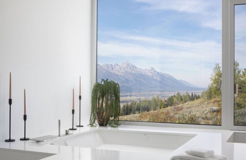 Spring Creek Ranch House | Stunning over 11K sq ft NEW modern glass 6-bed 9-bath estate in Jackson Hole